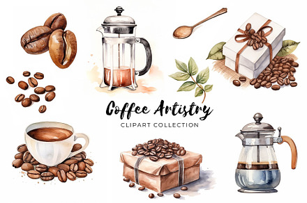 Coffee Artistry Clipart Collection