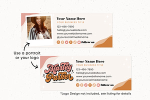 Editable Retro Email Signature Canva