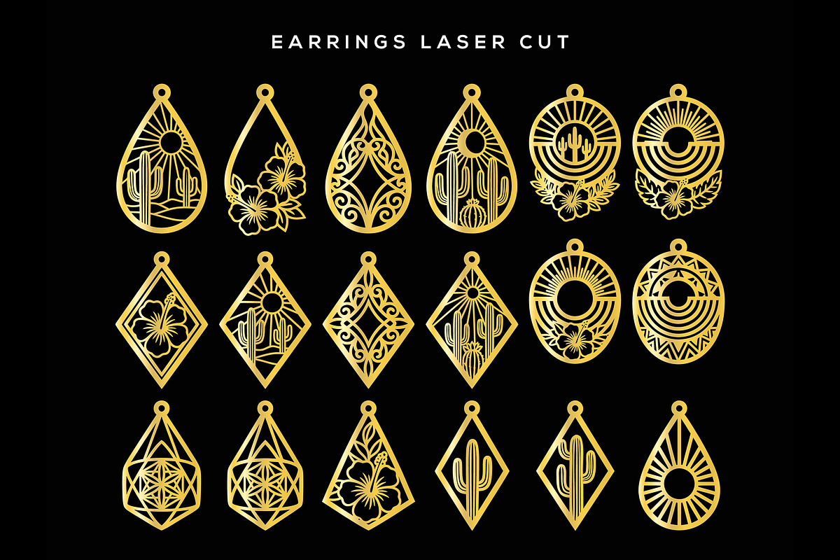 18 Earrings Laser Cut SVG Bundle, an Object Graphic by zahidhossainalif (Photo 4 of 4)