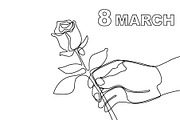 8 March Cards Set. Continuous Line., a Person Illustration by Svetlana Kononova (Thumbnail 6 of 7)