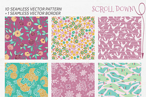 10 Seamless Vector Folk Patterns