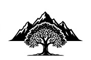 50 Sacred Mountain Tree Silhouette, an Empty State Illustration by Amazin_art (Thumbnail 25 of 37)
