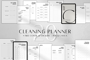 Digital Cleaning & Household Planner, a Stationery Template by BRANDcontent