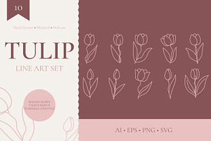 TULIP LINE ART