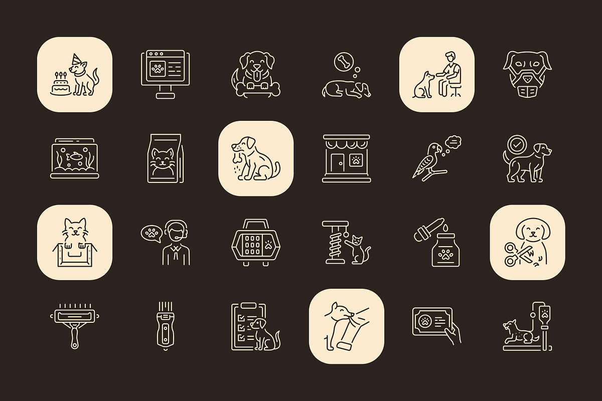 Animated Pet and Veterinary Icon Set, an Outline Icon by Prosymbols (Photo 3 of 4)