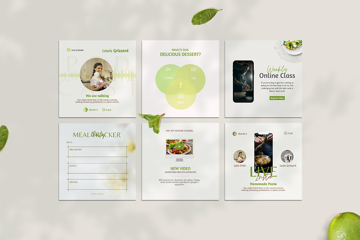 Food Instagram Set CANVA, a Social Media Template by goodesign (Photo 2 of 8)