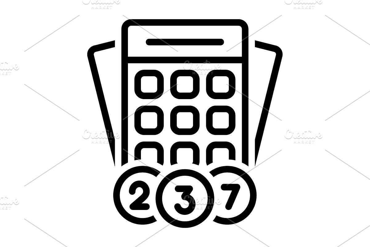 Bingo keno black icon, an Outline Icon by Creative priyanka