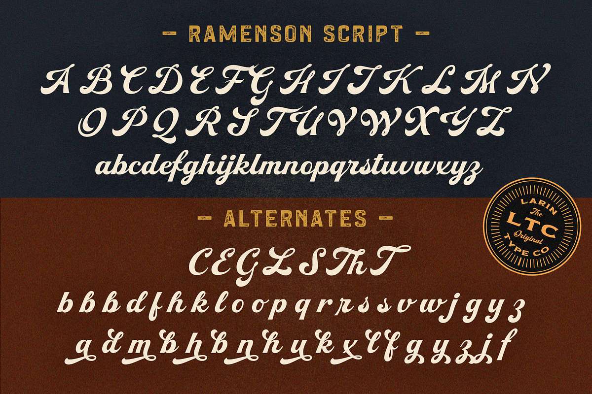 Ramenson, a Script Font by Larin Type Co.