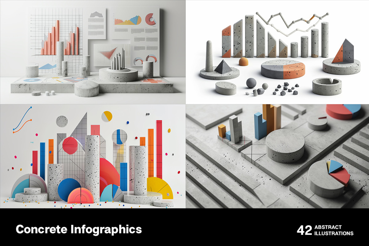 Concrete infographics, a Finance Illustration by Handmadefont (Photo 8 of 11)