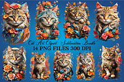 Cat Art Clipart Sublimation Bundle, a Seasonal Illustration by Craft Nest (Thumbnail 1 of 5)