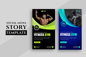 Fitness Gym Social Media Stories, a Social Media Template by nandinigraphics
