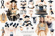 Graduation Clipart PNG, a Person Illustration by GlamArtZhanna (Thumbnail 1 of 8)
