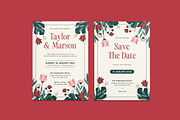 Pumble Floral Wedding Invitation, an Invitation Template by iDoodle Studio (Thumbnail 1 of 4)