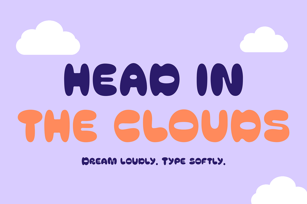 Klouds - Bubbly Playful Retro Font, a Handwritten Font by Oblique Foundry (Photo 7 of 10)