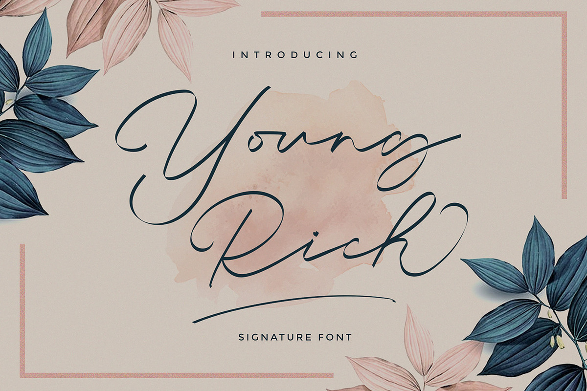 Young Rich - Stylist Font, a Script Font by RantautypeStudio (Photo 1 of 13)