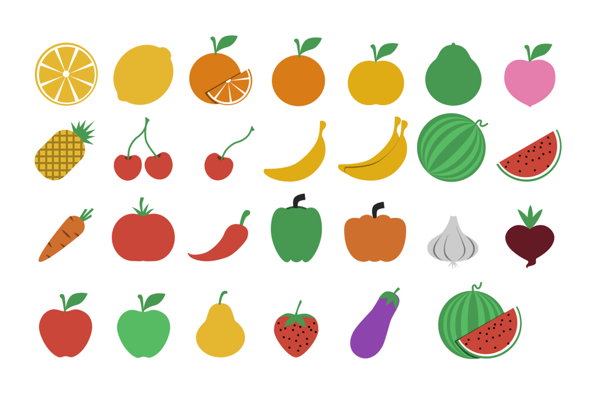 Fruits and Vegetables, an Icon by Xinh Studio