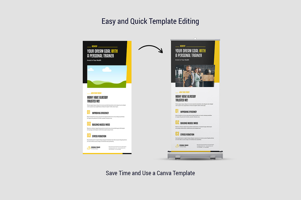 Personal Trainer Roll Up Banner, a Templates & Theme by artbart (Photo 6 of 6)