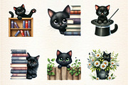 Black Cat Peeking Clipart, an Illustration by DreamArtGraphic (Thumbnail 4 of 4)