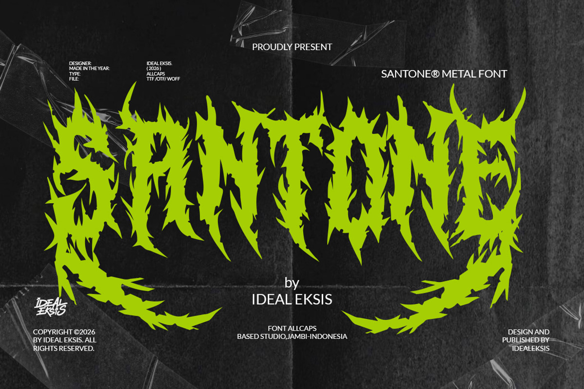 Santone - Metal Font, a Blackletter Font by Ideal Eksis (Photo 1 of 6)