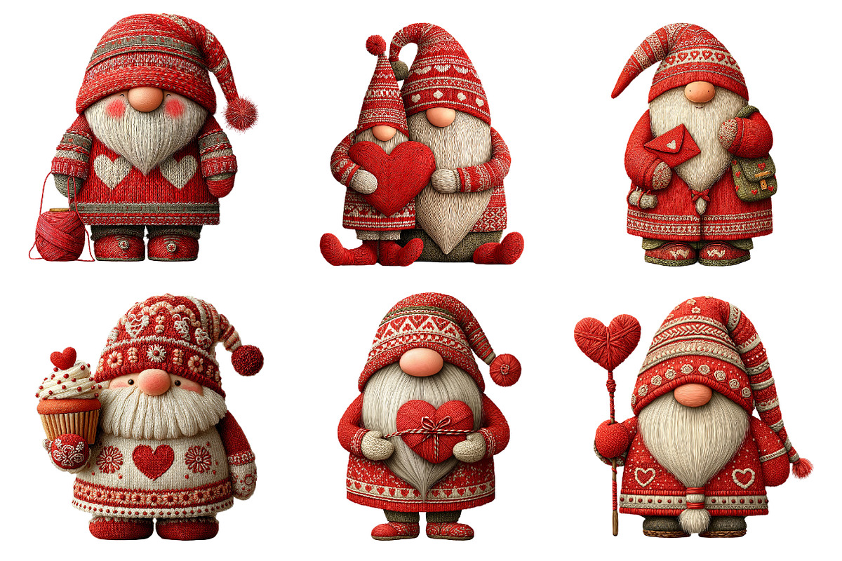 Valentine's Gnome Sublimation Clipar, an Illustration by Dream Creation (Photo 2 of 6)