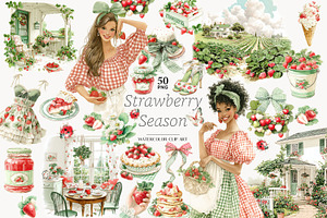 Strawberry Clipart PNG Images, a Seasonal Illustration by GlamArtZhanna