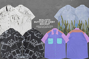 Realistic Button-Up Shirt Mockup