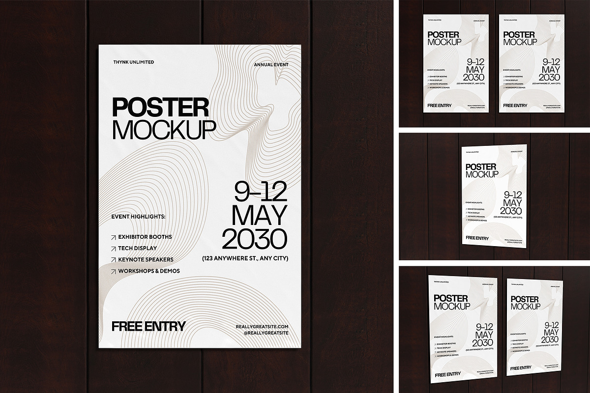 Poster Mockup, a Product Mockup by HanaSaka_Studio (Photo 1 of 4)