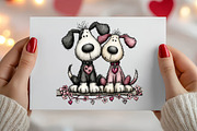 Watercolor Valentines Dog Clipart, an Illustration by Canvas Craft (Thumbnail 4 of 6)