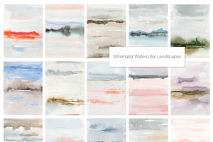 Minimalist Watercolor Landscapes