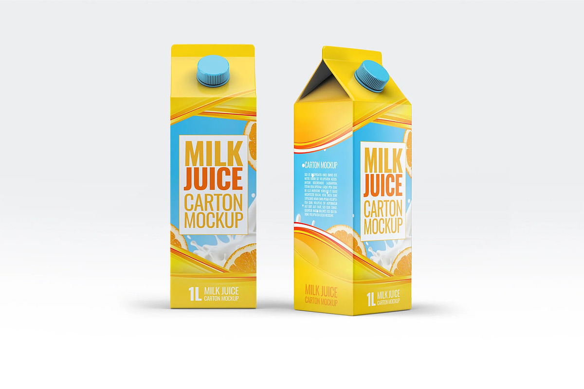 Milk or Juice Carton Mockup, an Advertising Mockup by Hubzway (Photo 2 of 7)