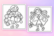 Eerie Girl Coloring Pages Vol. 2, a Person Illustration by Inkivelle Studio (Thumbnail 2 of 3)