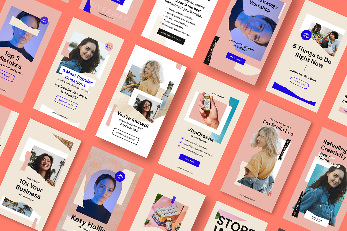 Torn Paper Social Media Templates, a Templates & Theme by sungandco (Photo 3 of 5)