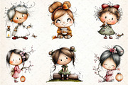 Flowers and Girls Clipart Bundle, an Illustration by DreamCafeArt (Thumbnail 6 of 8)