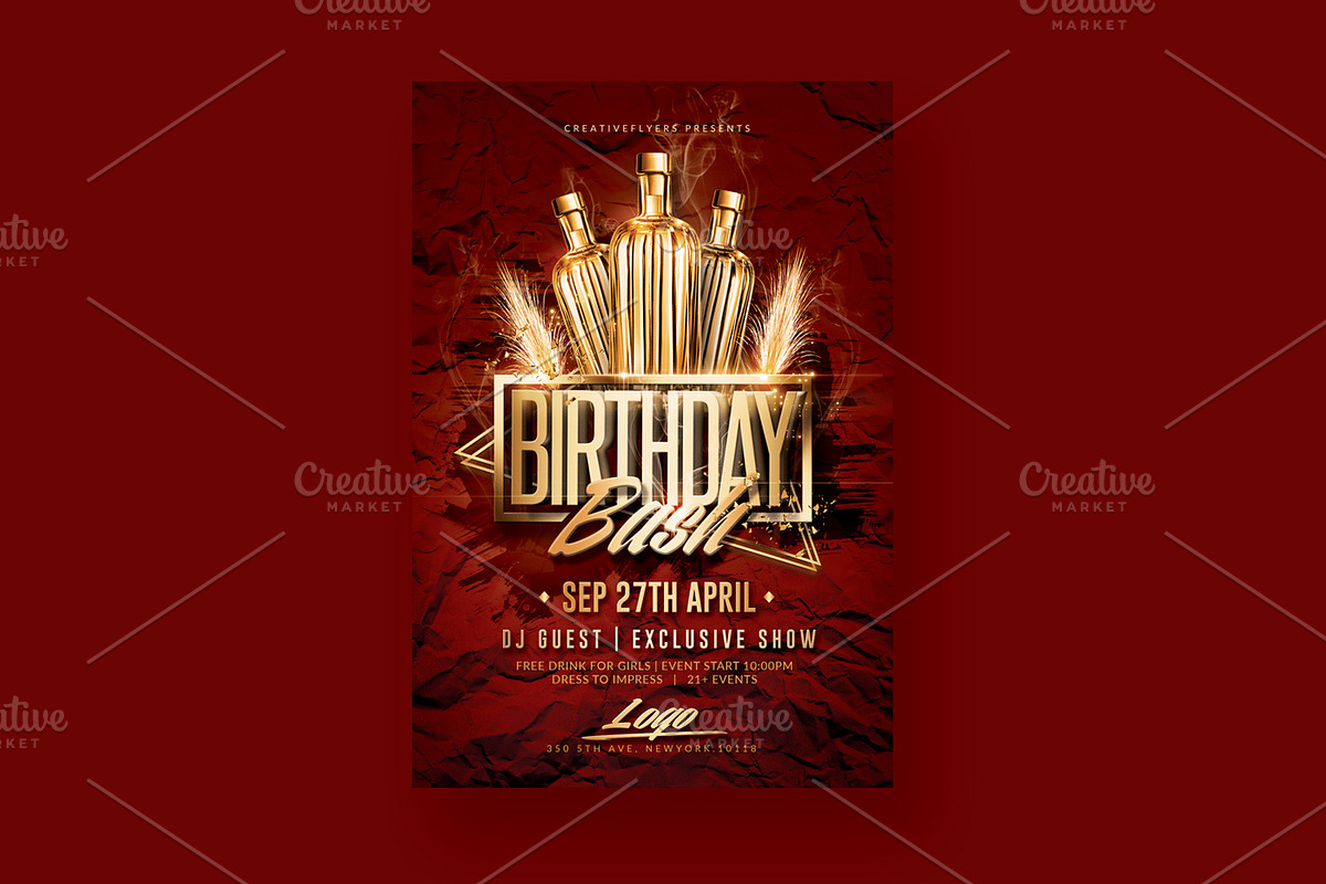 Birthday Party Flyers, a Flyer Template by Rome B Creation (Photo 4 of 6)