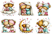 Valentine Teddy Bear Couples Clipart, an Illustration by Craft Nest (Thumbnail 7 of 8)