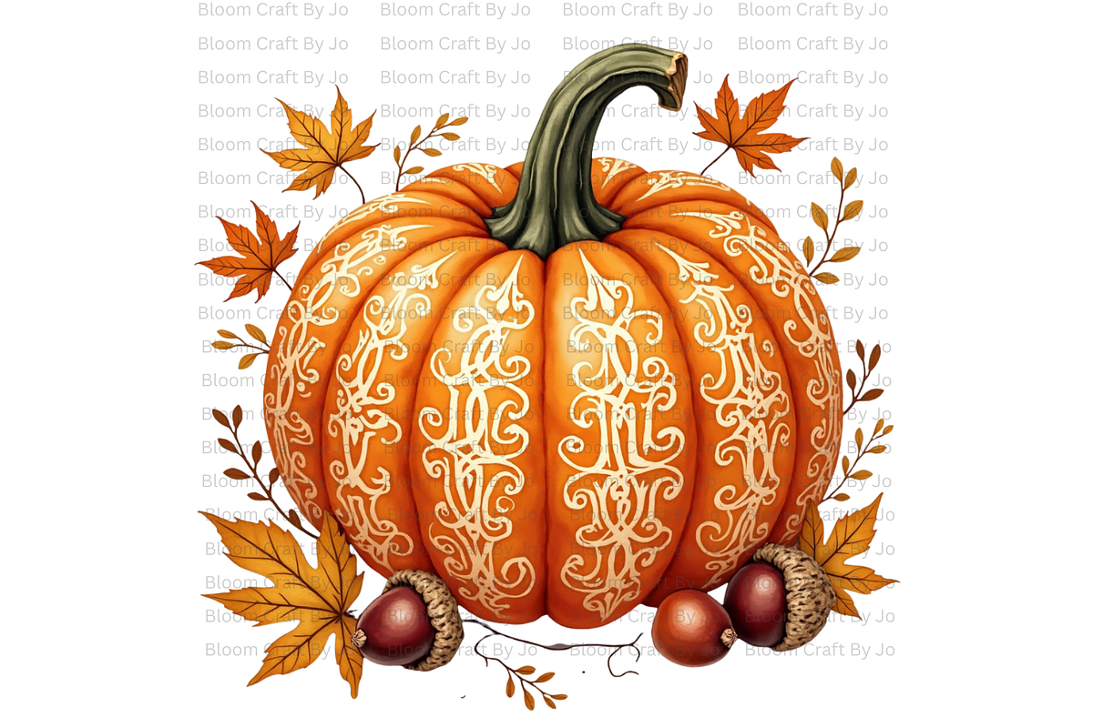 Pumpkins with Ornate Carvings, a Decorative Illustration by Bloom Craft Creations (Photo 14 of 14)