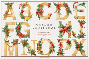 Golden Christmas Alphabets