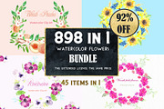 92% OFF Watercolor flowers BUNDLE, a Work Illustration by LABFcreations (Thumbnail 5 of 8)