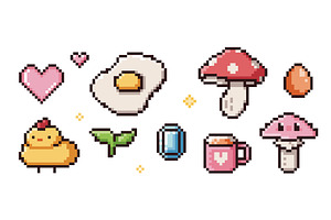 Pixel icon collection with 8 bit, an Object Illustration by art PVP - market