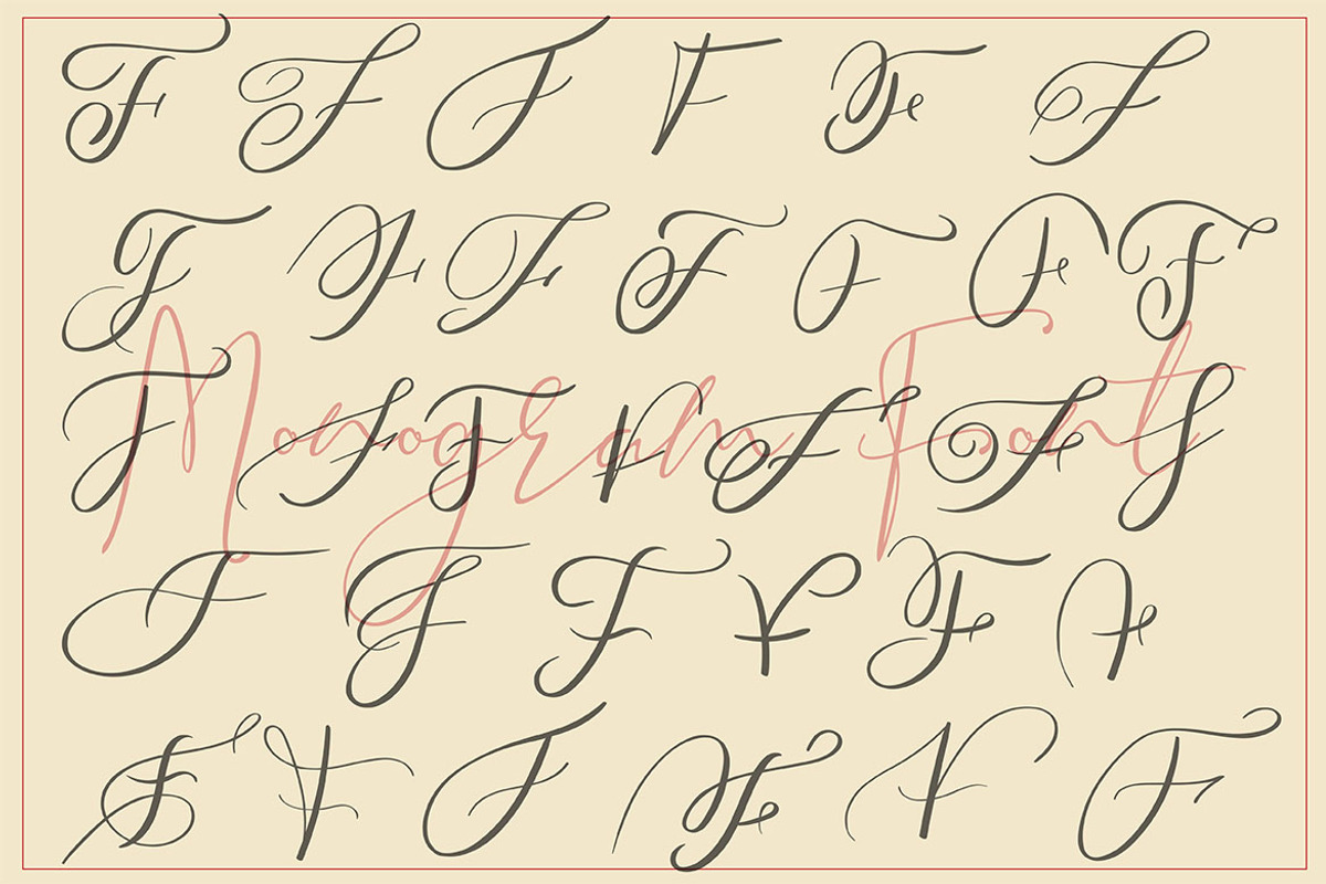 MONOGRAMS BUNDLE A to Z, a Script Font by AMINMARIO (Photo 13 of 37)