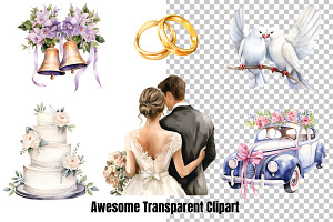 Wedding Clipart, Bride Illustration