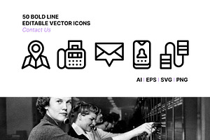 50 Contact Us Icons, an Outline Icon by Side Project