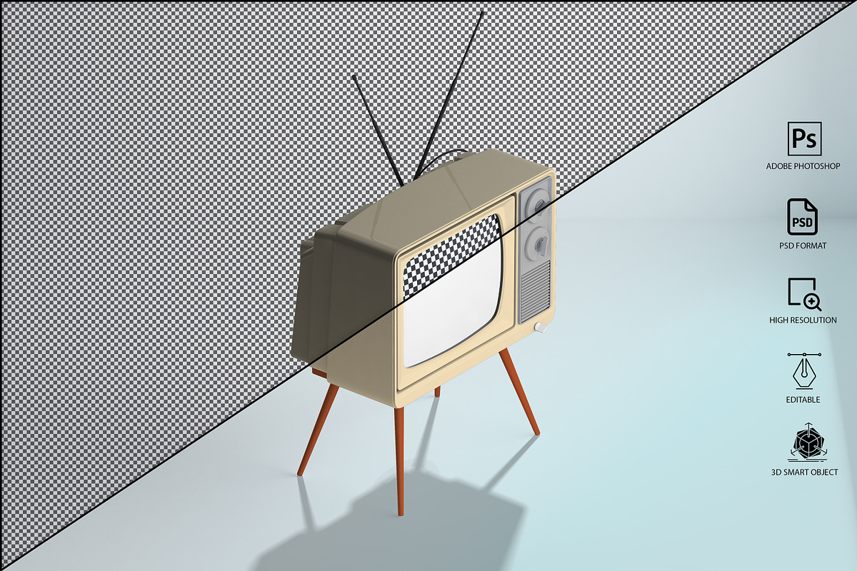 Retro Tv Mockup Pack, a Household Mockup by GraphicVil (Photo 21 of 23)