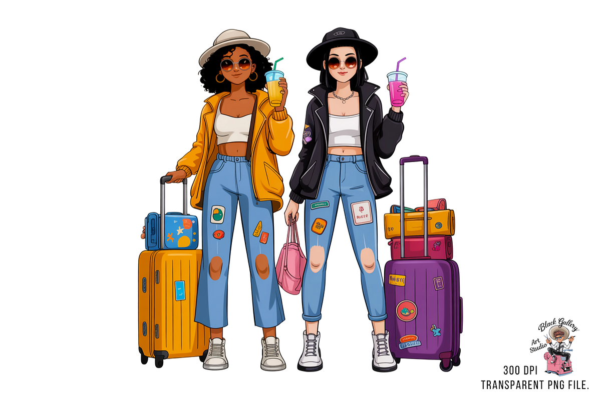 10 Travel Girls PNG Clipart, a Graphic by Clipart Bloom (Photo 2 of 12)