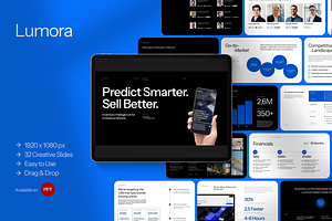 Lumora AI SaaS Pitch Deck Powerpoint, a Presentation Template by Unich Design Bureau