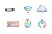 Watercolor Technology Clipart, a Technology Illustration by BerryPieArt (Thumbnail 4 of 4)