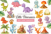 Cute Dinosaur Clipart Bundle, an Animal Illustration by maryamdesignarts (Thumbnail 1 of 10)