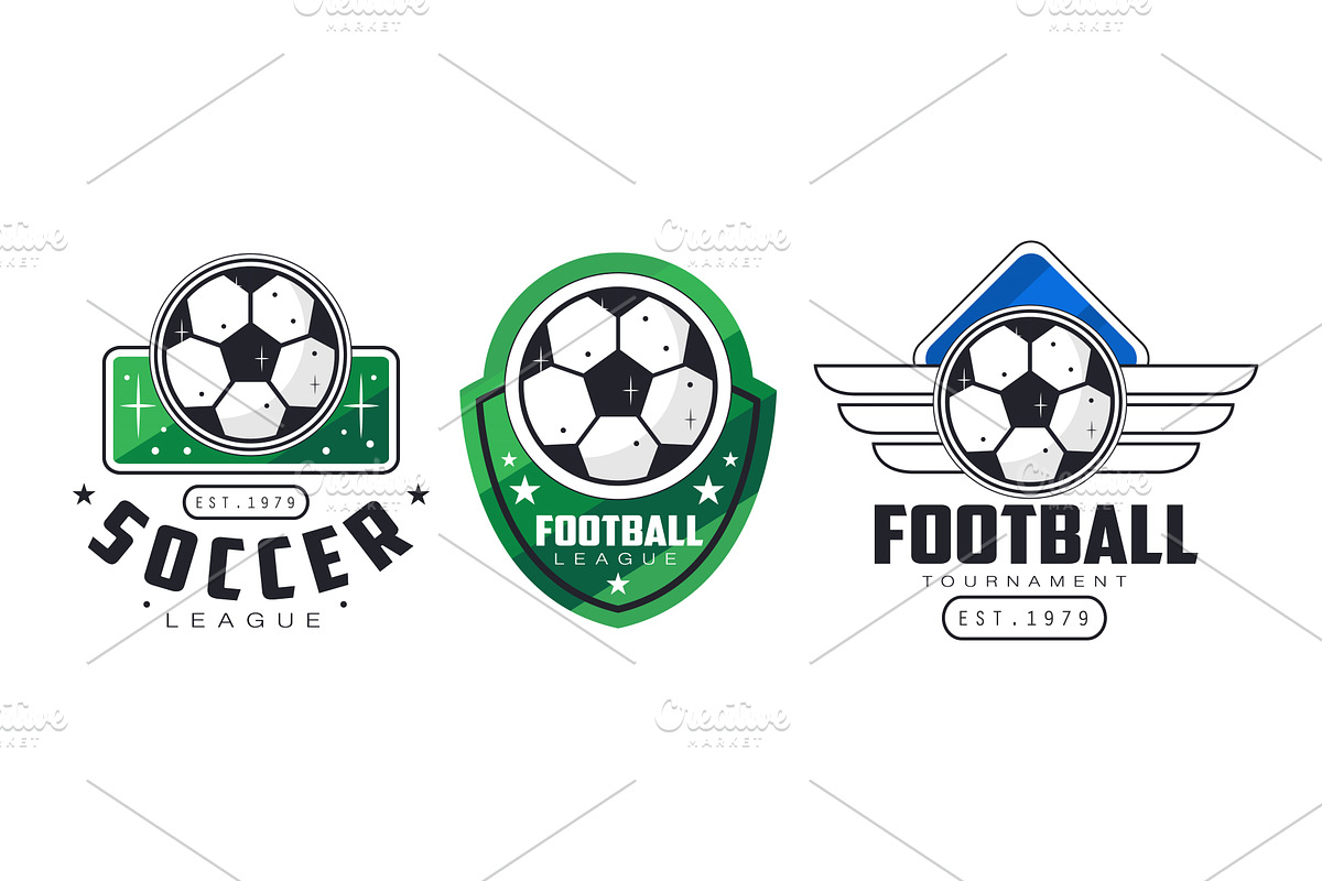 Football and Soccer Badges or, an Object Illustration by TopVectors