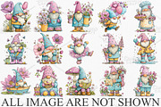 Whimsical Spring Gnome Clipart PNG, an Illustration by Canvas Craft (Thumbnail 3 of 7)