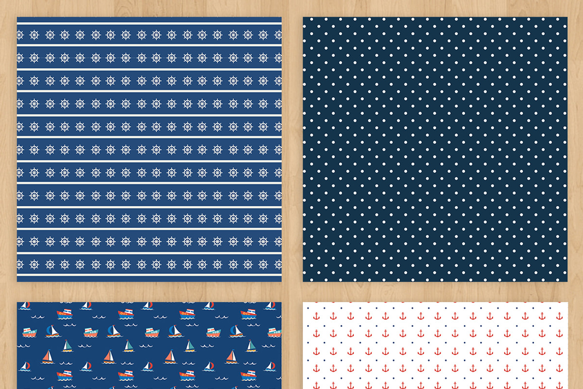 Navy Paper Pack, a Pattern Graphic by Zlatoena Clipart (Photo 2 of 4)